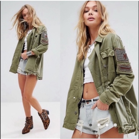Free People Military Inspired Jacket/Shirt - Picture 3 of 12